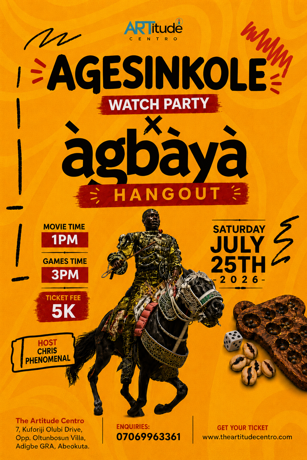 Agesinkole Watch Party x Agbàyà Hangout - Saturday 25th July 2026